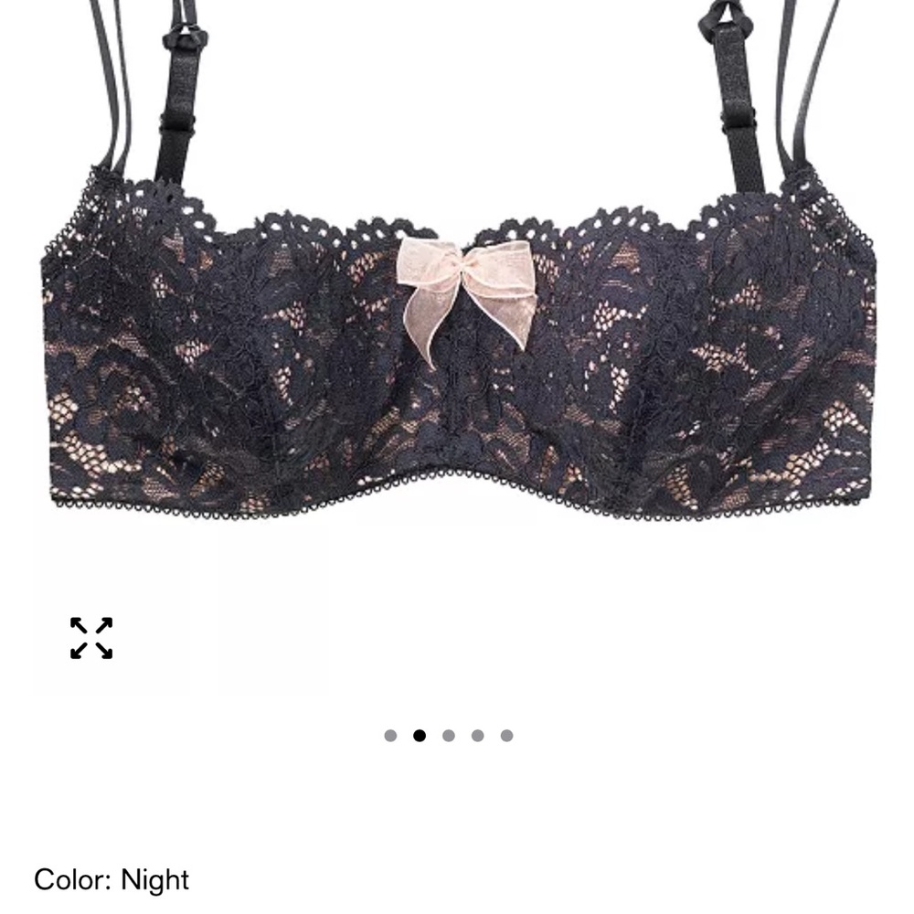Chic Black Lace Bra with Bow Detail
